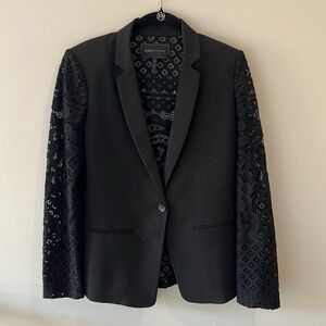 BCBGMAXAZRIA Keanu lace detail blazer